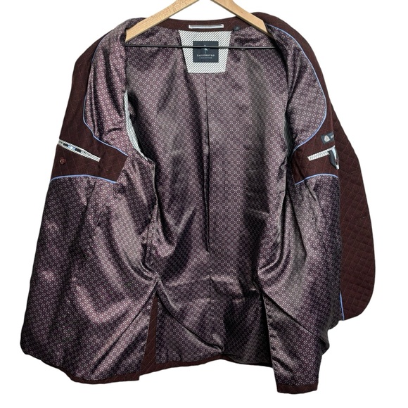 Tailorbyrd Blazer 44L Wool Quilted Office Preppy 2 Button Sport Coat Academia - Picture 10 of 11